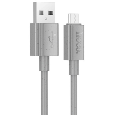 кабель hoco x107 usb - microusb 2.4a/1m (сірий) 