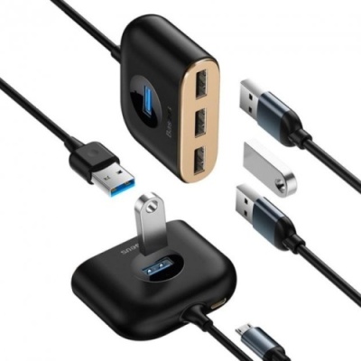 usb hub baseus square round (3usb 2.0 + 1usb 3.0) (cahub-ay01) 