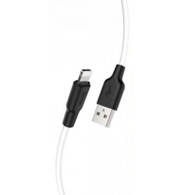 кабель hoco x21 plus silicone usb - lightning 2.4a/2m (чорно-білий) 