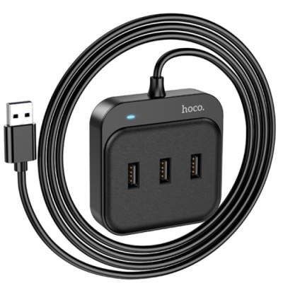 usb hub hoco hb31 easy 4-in-1 converter (usb to usb2.0*4) 1,2m. black 