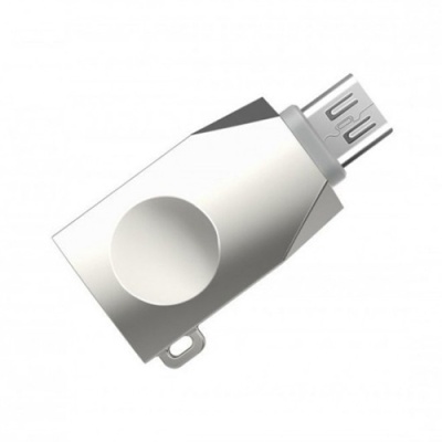 перехідник hoco ua10 otg usb - microusb (сталевий) 
