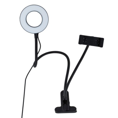 кільцева лампа fill light 2in1 9см на прищепці (чорний) 
