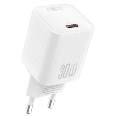мережевий зарядний пристрій xo l148 1type-c/30w/pd (бiлий) 