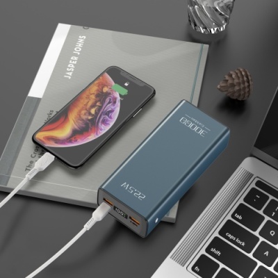додаткова батарея power bank earldom et-pd36 30000 mah metal alloy pd20w+qc3.0 22.5w (чорний) 