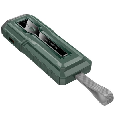 додаткова батарея power bank borofone bj54 graceful pd20w+qc3.0 22.5w flashlight 10000 mah (зелений) 