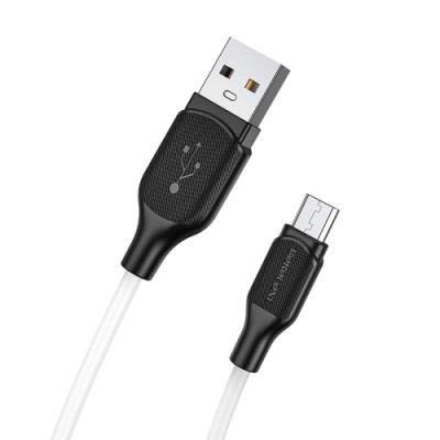 кабель borofone bx42 soft silicone usb - micro 2.4a/1m (білий) 