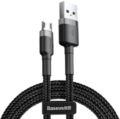 кабель baseus cafule usb - microusb 2.4a/0.5m (camklf-ag1) (black-grey) 