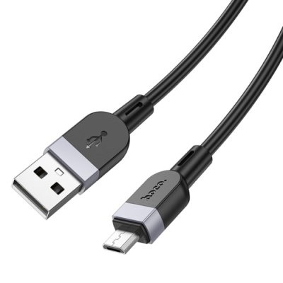 кабель hoco x109 silicone usb - microusb 2.4a/2m (чорний) 