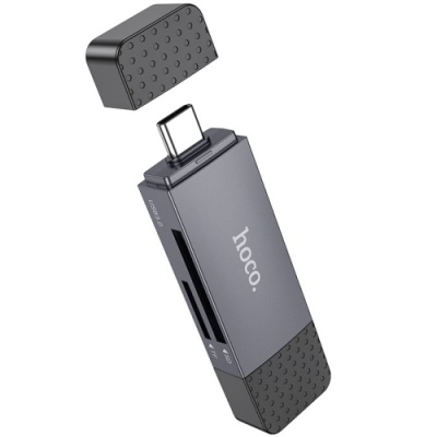 картрідер hoco hb45 spirit 2-in-1 usb3.0/type-c (сірий) 