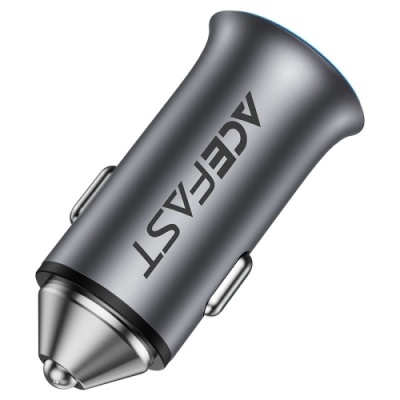 Автомобільний Зарядний Пристрій Acefast B16 PD + QC 3.0 (1 Type-C/1 USB/3A/95W) (сірий)