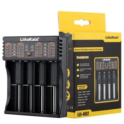 зарядний пристрій liito kala lii-402 18650/ аа/ ааа та інших (4акум) 