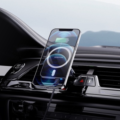 Автотримач Borofone BH43 Xperience Magnetic Wireless Charging (Чорно-Сталевий)