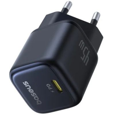 мережевий зарядний пристрій baseus picogo gan fast charger type-c 45w (p10176800123-00) (black) 