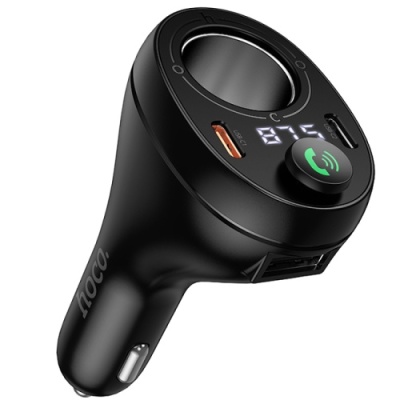 FM Модулятор Hoco E88 (2Type-C/PD35W+QC3.0) + прикурювач (Чорний)