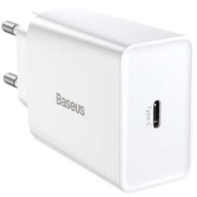 мережевий зарядний пристрій baseus speed mini (ccfs-sn02) 1type-c/20w/pd (білий) 
