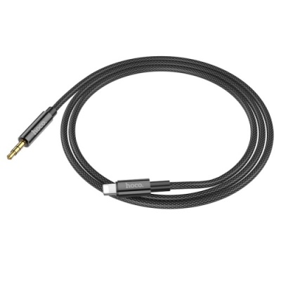 кабель aux hoco upa19 3.5mm(male) - lightning(male) 1m (чорний) 