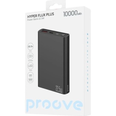додаткова батарея power bank proove hyper flux plus pd20w+qc22.5w 10000mah (black) 