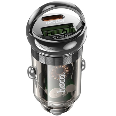 Автомобільний Зарядний Пристрій Hoco Z53A PD30W+QC3.0 (1USB/1Type-C) (Чорний)