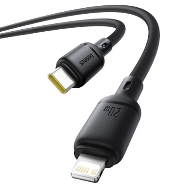 кабель baseus silky series fast charging type-c - lightning 20w/1m (p10377700113-00) (black) 