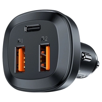 Автомобільний Зарядний Пристрій Acefast B9 PD + QC 4.0 (1 Type-C/2 USB/5A/66W) (чорний)