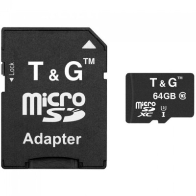 карта пам'яті tg microsdxc 64gb uhs-1 10 class + adapter (чорний) 