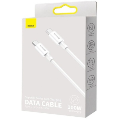 кабель baseus superior series (pd) type-c - type-c 100w/1m (catys-b02) (white) 