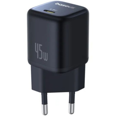 мережевий зарядний пристрій baseus picogo gan fast charger type-c 45w (p10176800123-00) (black) 