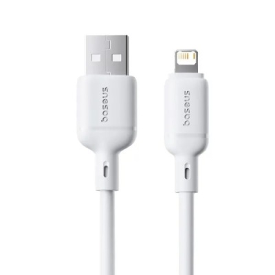кабель baseus silky series fast charging usb - lightning 2.4a/1m (p10377702213-00) (white) 