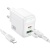 мережевий зарядний пристрій borofone bas45a 1usb/18w/qc3.0 + 1type-c/30w/pd + (type-c - lightning) (білий) 