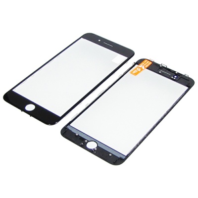 скло тачскріна для apple iphone 8 plus чорне з рамкою и oca плівкою high copy