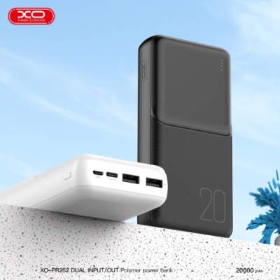 додаткова батарея power bank xo pr252 20000 mah (чорний) 