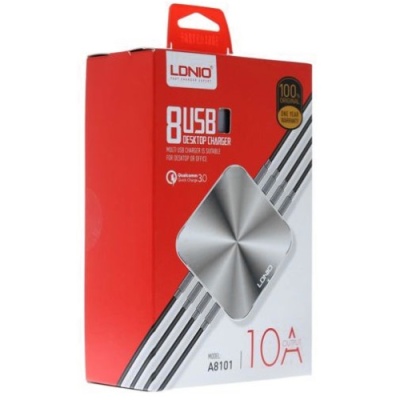 мережевий подовжувач ldnio a8101 qc3.0 8usb 10a (сірий) 
