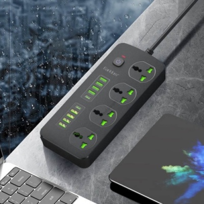 мережевий подовжувач earldom es-sc11 eu 14in1 4x220v + 8xusb + 2xusb-c/200cm black 