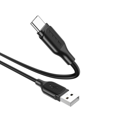кабель borofone bx42 soft silicone usb - type-c 3a/1m (чорний) 