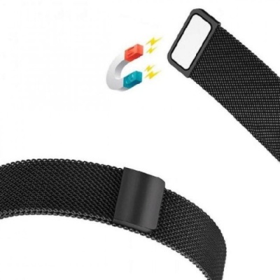 ремінець універсальний milanese loop для samsung/amazfit/xiaomi (20mm) (black) 