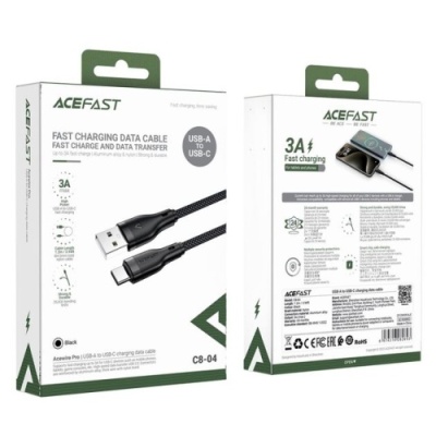 кабель acefast c8-04 usb - type-c (1.2м) (чорний) 