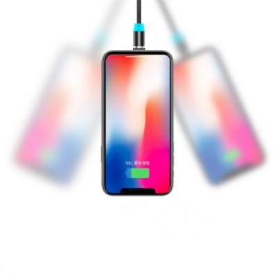 кабель skydolphin s59l magnetic usb - lightning 2.4a/1m (чорний) 