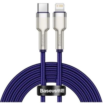 кабель baseus cafule metal (pd) type-c - lightning pd20w/2m (catljk-b05) (purple) 