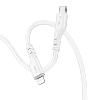 кабель hoco x97 crystal color silicone (pd) type-c - lightning 20w/3.0a/1m (білий) 