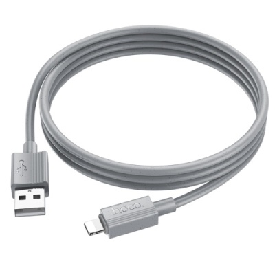 кабель hoco x107 usb - lightning 2.4a/1m (сірий) 