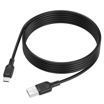кабель borofone bx113 silicone usb - microusb 2.4a/2m (чорний) 