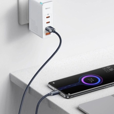 кабель baseus crystal shine usb - type-c 100w/2m (cajy000501) (black) 