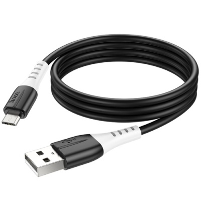 кабель hoco x82 silicone usb - microusb 2.4a/1m (чорний) 