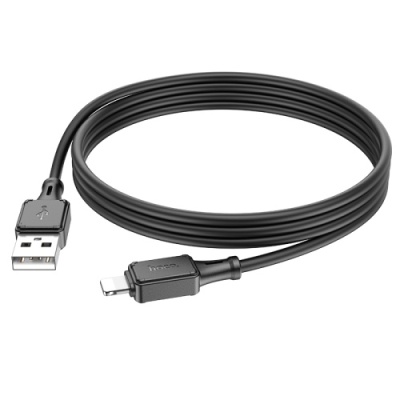 кабель hoco x101 silicone usb - lightning 2.4a/1m (чорний) 