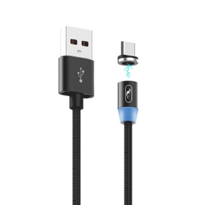 кабель skydolphin s59v magnetic usb - microusb 2.4a/1m (чорний) 