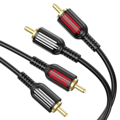 кабель aux borofone bl13 2*rca to 2*rca 1.5m (чорний) 
