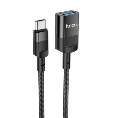 подовжувач usb hoco u107 type-c male to usb female usb3.0 (чорний) 