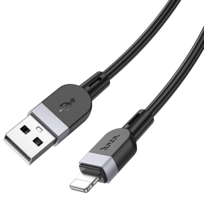 кабель hoco x109 silicone usb - lightning 2.4a/2m (чорний) 