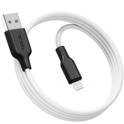кабель ridea rc-ai21 airsiliconepro 12w/1m usb - lightning (біло-чорний) 