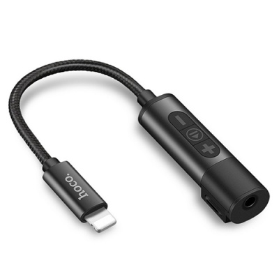 перехідник hoco ls6 tanco lightning - aux (3.5mm) (чорний) 